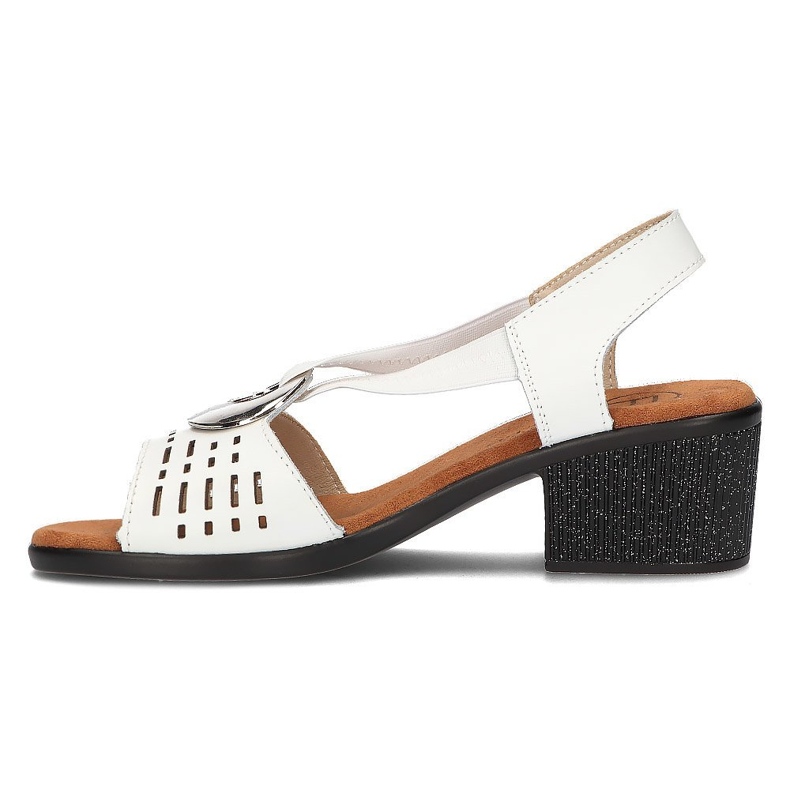 Kožne sandale s otvorenim radnim djelovanjem s Filippo DS2308/22 Bijeli ukras bijela 3