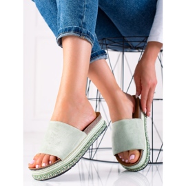 Bestelle Zelene papuče na platformi zelena 2