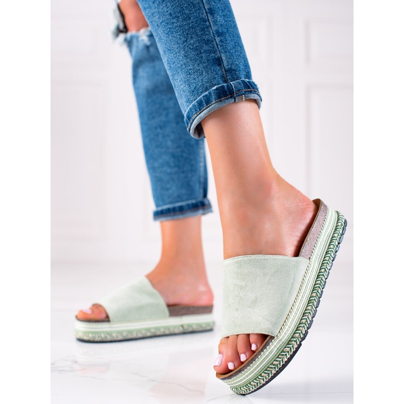 Bestelle Zelene papuče na platformi zelena 1