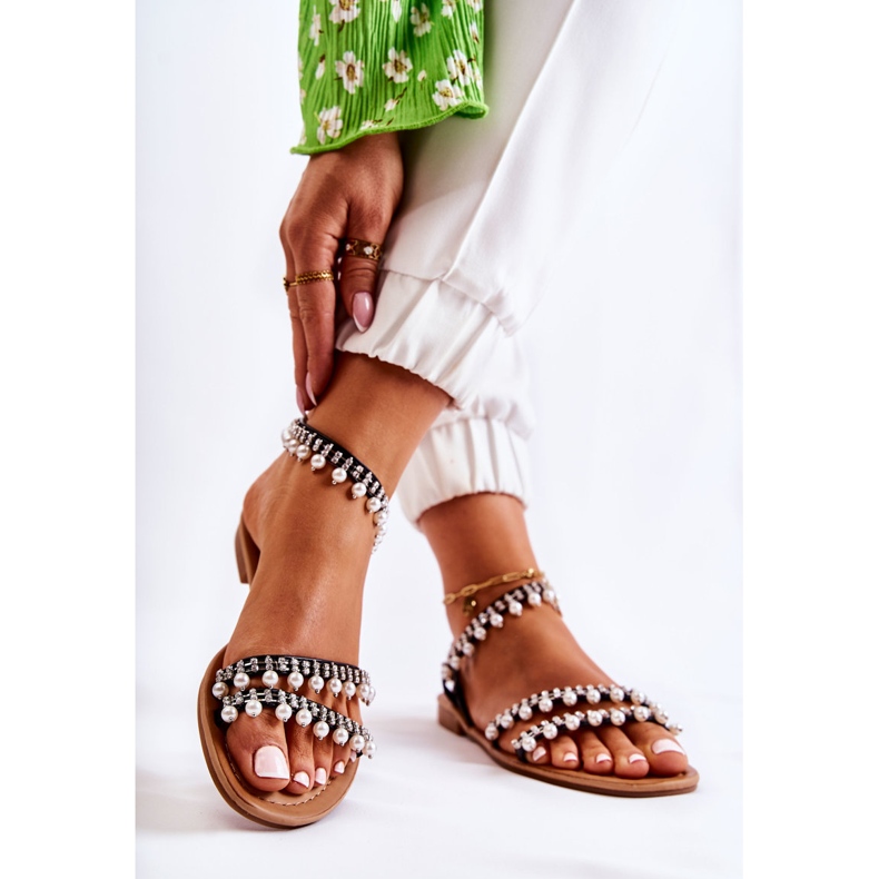 PS1 Udobne ženske sandale s ukrasima Crna Nell 2