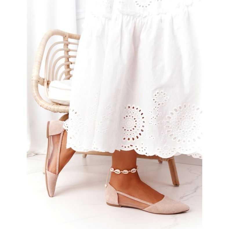 Balerinke špic s mrežicom bež 8BL71-2015 3