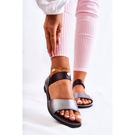 S.Barski Klasične sandale s čepovima tamno srebrna Shelly crna srebro 1