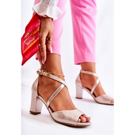 Sergio Leone Golden Damess sandale na šanku zlatna 1