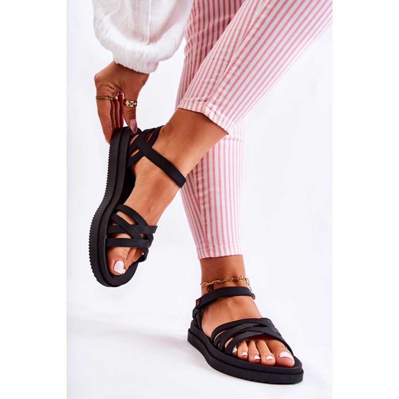 Mirisne ženske sandale na čičak ZAXY JJ285068 crne crna 2