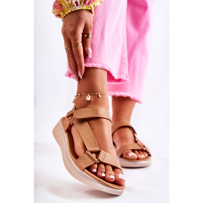 PE1 Ženske sandale s čičakom Camel Clarisse smeđa 1