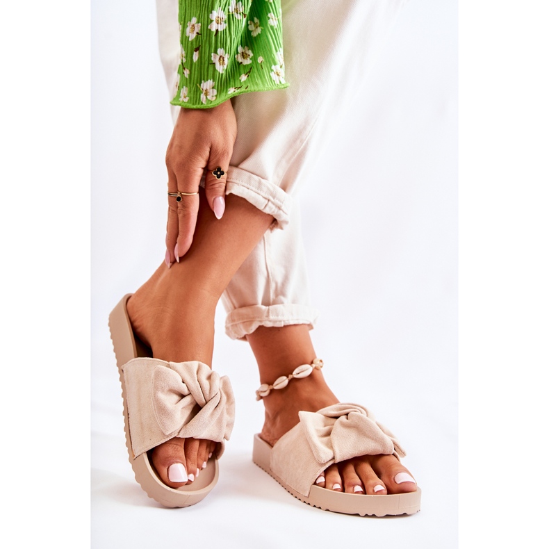 PE1 Klasične antilop papuče s bež Hayle mašnom 2