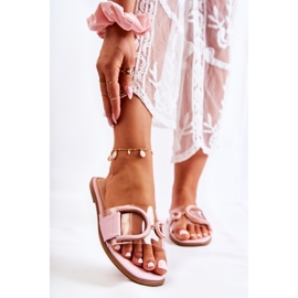 FS1 Ženske modne ružičaste marsala papuče ružičasta 1