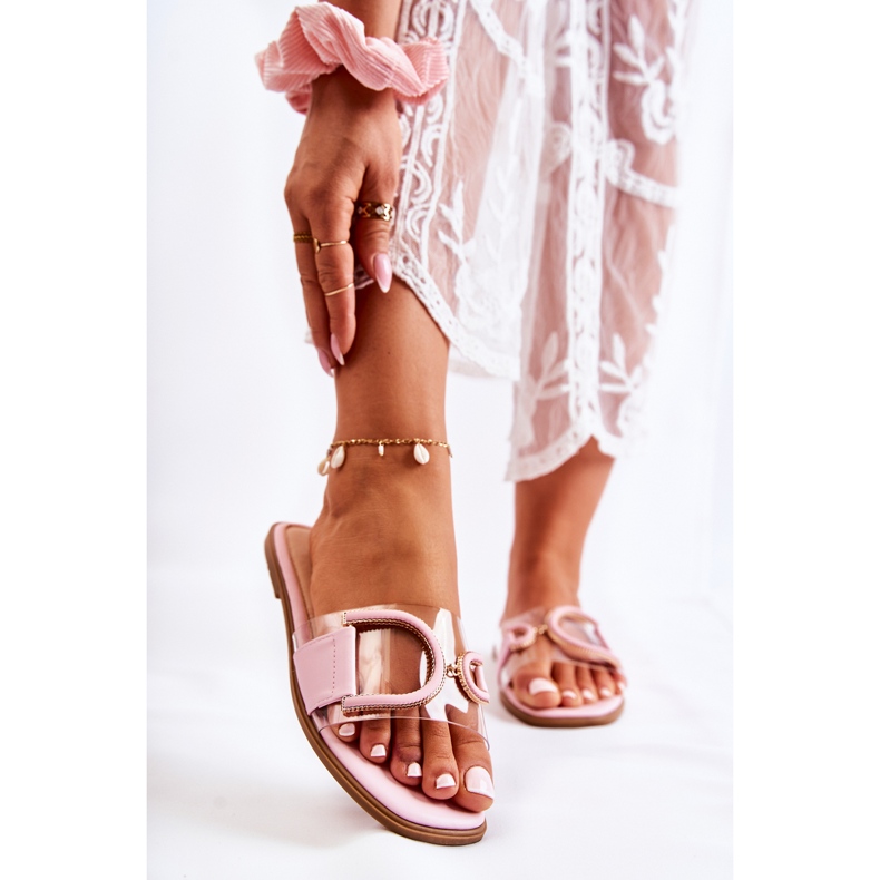 FS1 Ženske modne ružičaste marsala papuče ružičasta 1