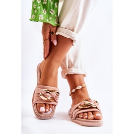 FK1 Antilop papuče s ukrasnim lančićem Pink Louie ružičasta 1