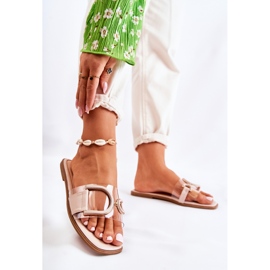 FS1 Modne ženske bež marsala papuče 1