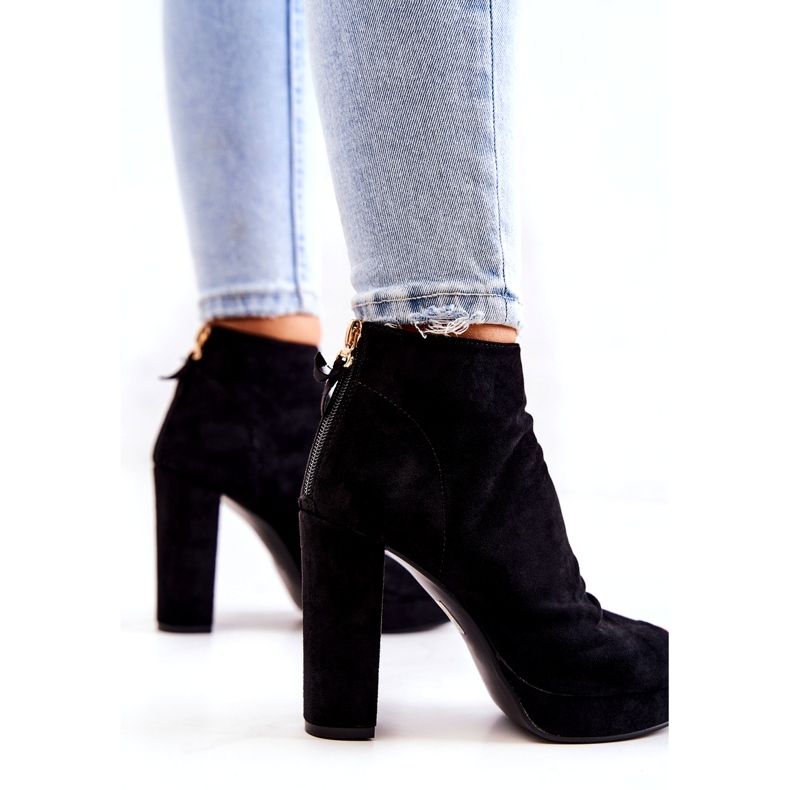 WS1 Crne čizme na šanku Otvoreni prsti Black Adore crno 3