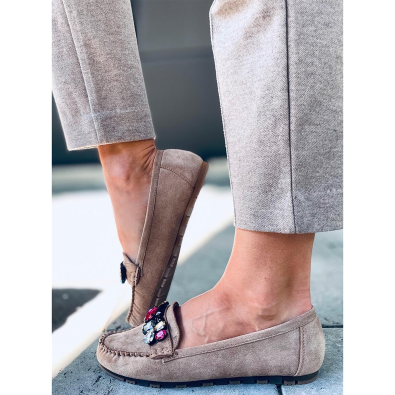 Loaferice s Megara Khaki kamenjem bež 1
