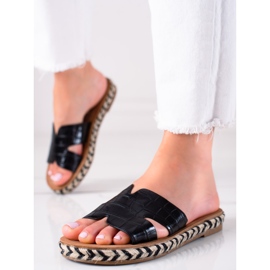 MIKA Modne crne papuče crna 1