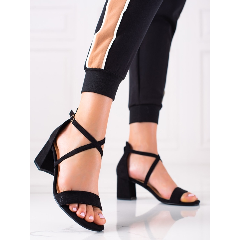 Seastar Crne sandale s visokim potpeticama crno 1