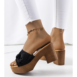 Crne Sarthe papuče na visoku petu crna 1