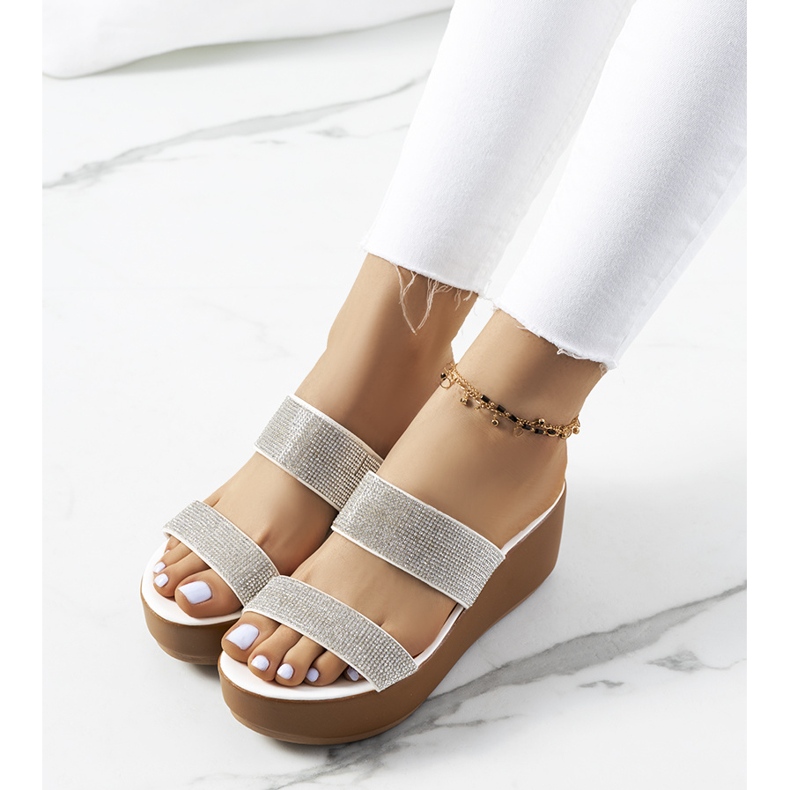 Bijele papuče na Marlien platformi bijela 1