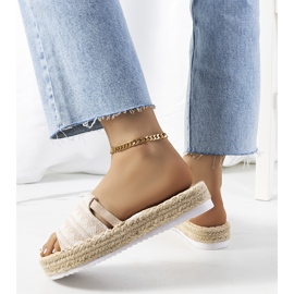 Bež papuče na platformi Ana 1