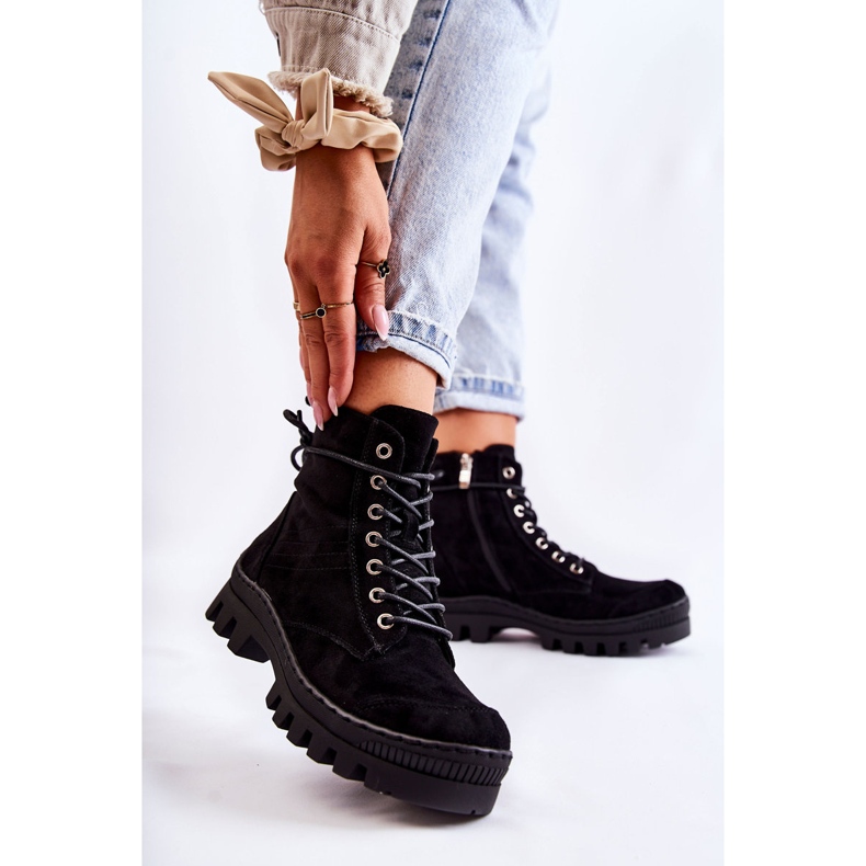 S.Barski Crni Layden Suede Trappers sa šavovima crno 1