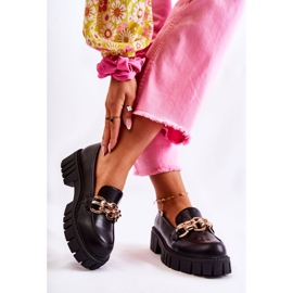 PS1 Kožne cipele s ukrasnim crnim karminskim lančićem crna 2