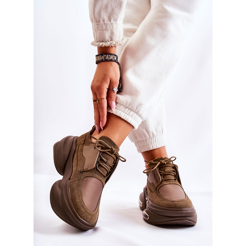 PS1 Ženske sportske tenisice Khaki New Horizon cipele smeđa 2