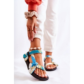 PM1 Ženske sandale sa zelenim Caprisa čičak trakom bijela 1