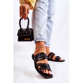 Udobne kožne ženske papuče Maciejka 05549-01 crne crno 1