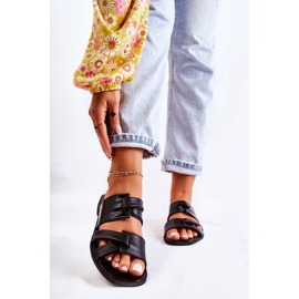 Udobne kožne ženske papuče Maciejka 05549-01 crne crna 2