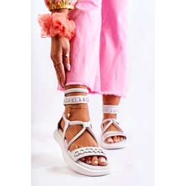 Kožne sandale na platformi Maciejka 05559-11 Bijele bijela 1
