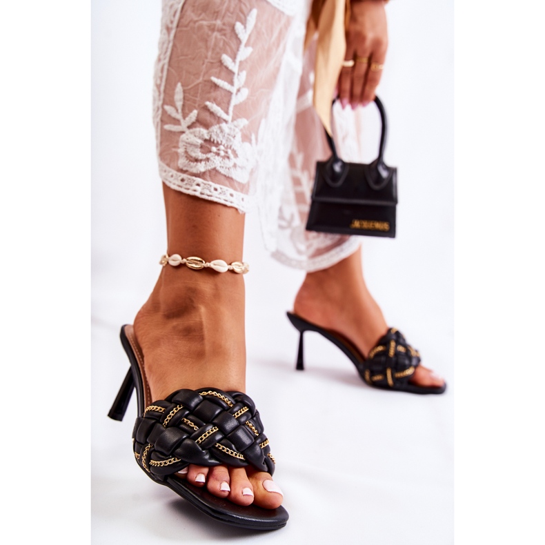 FS1 Ženske crne pletene papuče Sulea crno 1