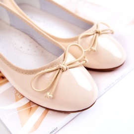 S.Barski Lakirane dječje balerinke s mašnom, bež 2
