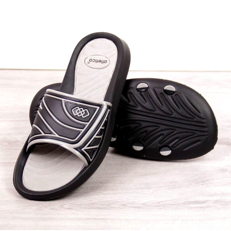 Atletico M ATC207A papuče za bazen crne crna siva 2