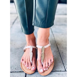 Attina bež japanke zlatni 2