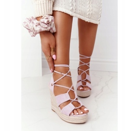 MSMG Vezane sandale na klin Violet Mallorca ljubičasta 2