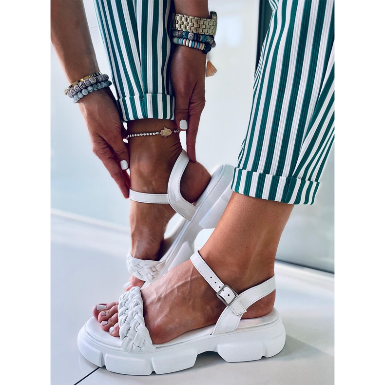 Sandale s visokim potplatom Shanti White bijela 2