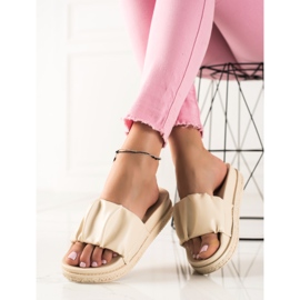 SHELOVET Bež papuče na platformi 1