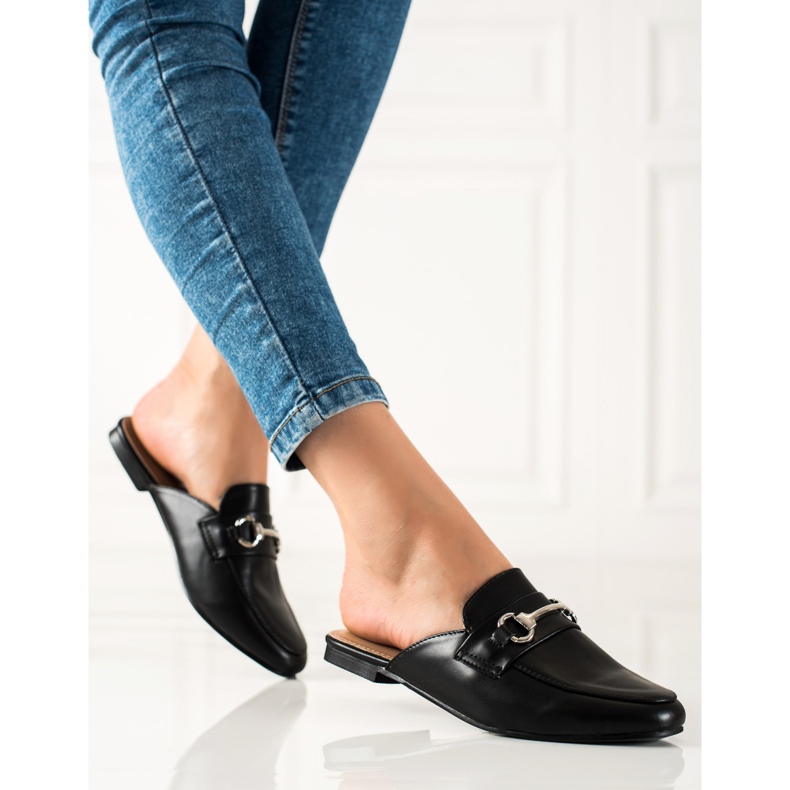 SHELOVET Crne papuče mokasine crna 1