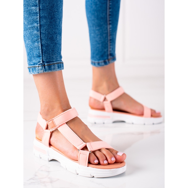 Groto Gogo Udobne sandale s čičak trakom ružičasta 1