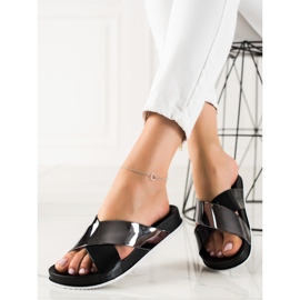 Groto Gogo Svjetlucave crne papuče crno 1