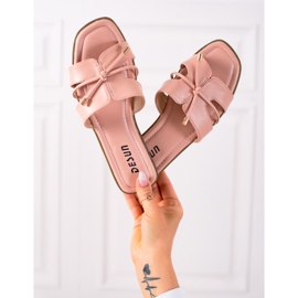 SHELOVET Papuče s ukrasnim vezom ružičasta 1