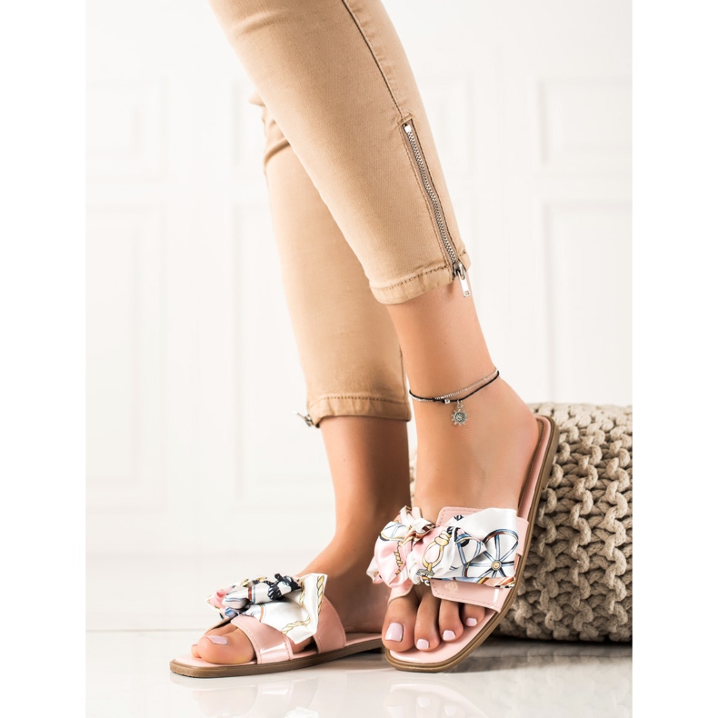 SHELOVET Papuče s ukrasnom mašnom ružičasta 2