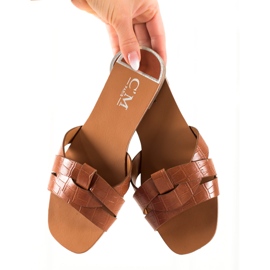 Cm Paris Ležerne smeđe papuče smeđa 2