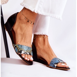 Kožne sandale Maciejka 1971-63 crne crna višebojan 1