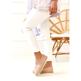 PS1 Ženske espadrile na platformi od slame Pink Febi ružičasta 2