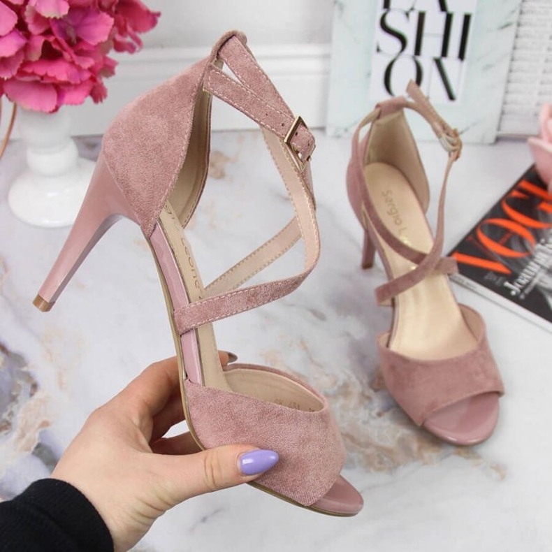 Ružičaste sandale na štiklu W Sergio Leone ružičasta 1