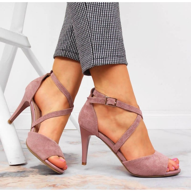 Ružičaste sandale na štiklu W Sergio Leone ružičasta 2