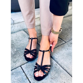 Sparkle crne sandale s niskom potpeticom crna 1