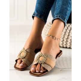 Seastar Papuče s ukrasom od kubičnog cirkonija bež 1