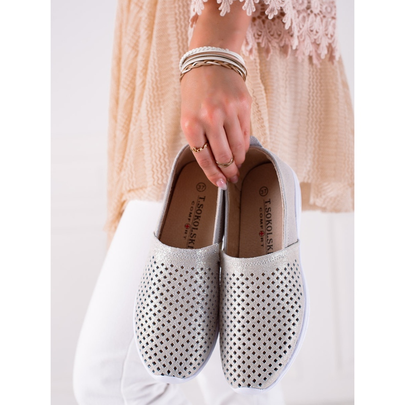 DK Ažurni kožni sliponi siva 1