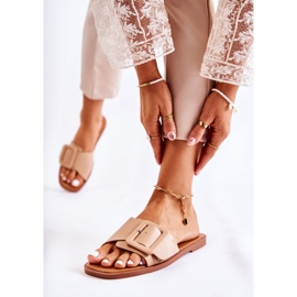 FE1 Modne ženske papuče za ljetni Cappuccino Sylvia bež 1