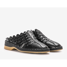 Breno crne ažurne papuče crno 1